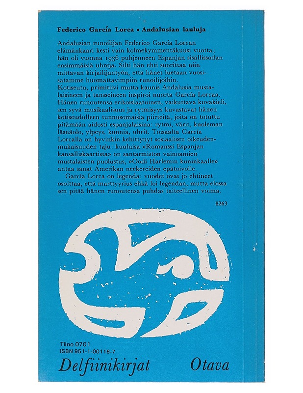 Andalusian lauluja - Garsía Lorca, Federico - Runot ja näytelmät - 10105642056 - 1