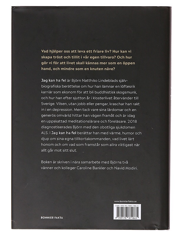 Jag kan ha fel och andra visdomar från mitt liv som buddhistmunk - Lindeblad, Björn Natthiko - Elämäkerrat ja muistelmat - 10105642141 - 1