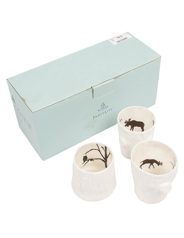 PARTYLITE Birch Tealight Trio tuikkulyhtysetti, 3 osaa - Joulutuotteet - 10105642293 - 0