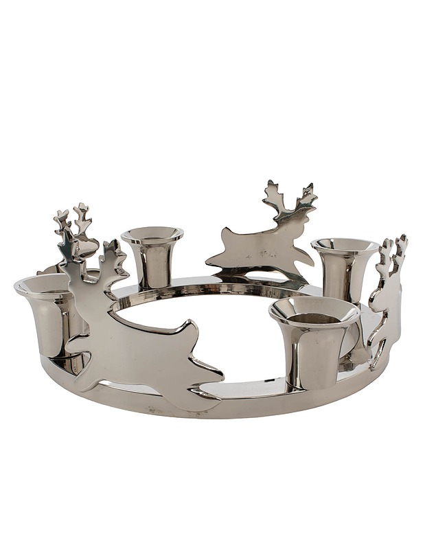 Brass Reindeer 4 lit kynttilänjalka - Joulutuotteet - 10105642332 - 1