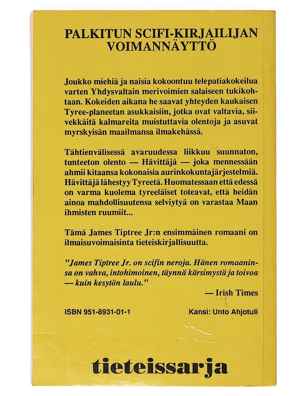 Hävittäjä - Tiptree, James, junior - Fantasia- ja scifi - 10105642394 - 1