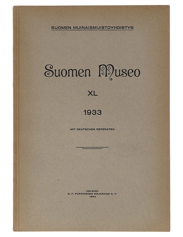 Suomen Museo XL 1933 - Historiakirjat - 10105642423 - 0
