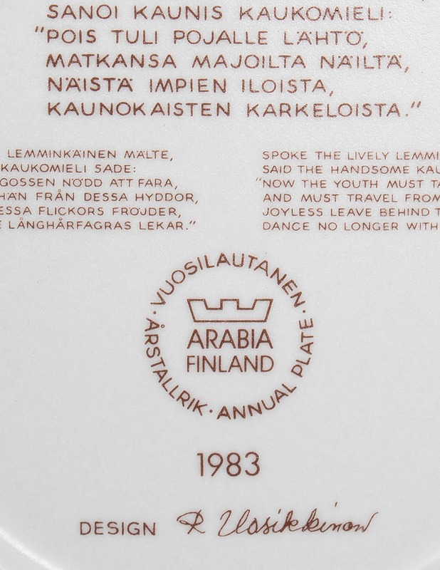 ARABIA Kalevala 1983 vuosilautanen - Designsuosikit - 10105642439 - 2
