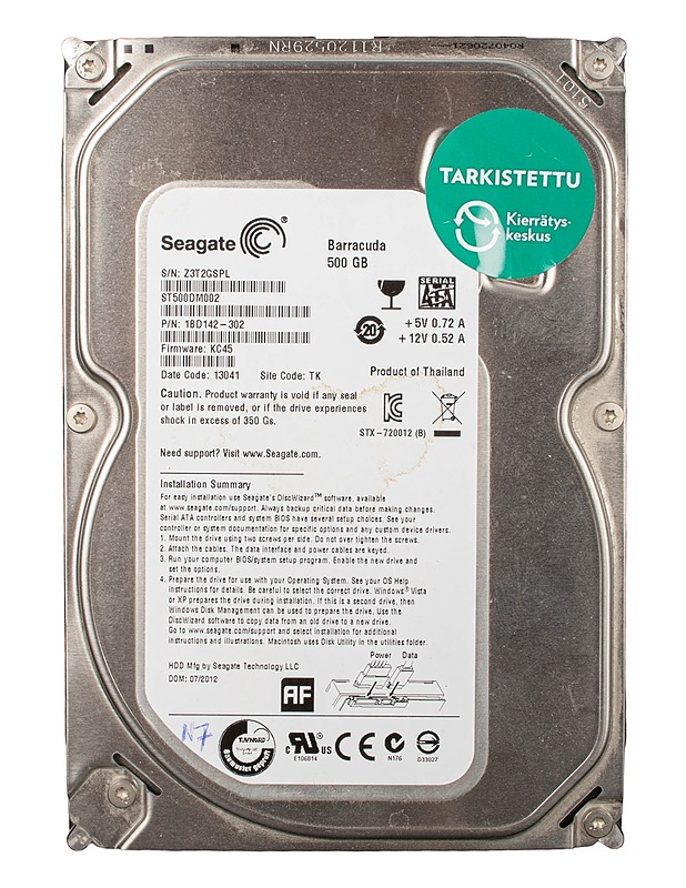 SEAGATE ST500Dm002 Barracuda 500 GB, 3,5" kiintolevy - Tietokoneet - 10105642515 - 0