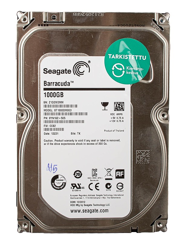 SEAGATE ST100DM003-9YN162 Barracuda 1 TB -kiintolevy - Tietokoneet - 10105642524 - 0
