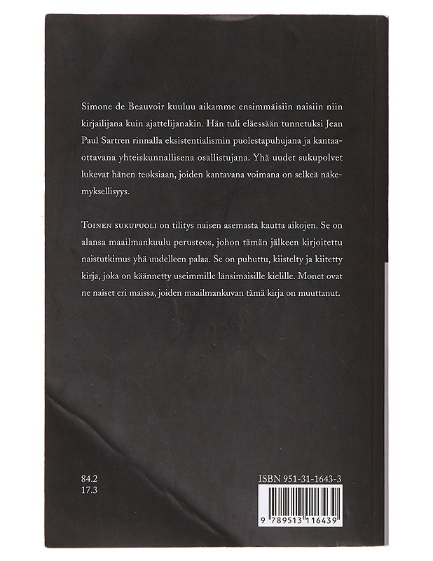 Toinen sukupuoli - Beauvoir, Simone de - Tietokirjat ja oppaat - 10105642619 - 1