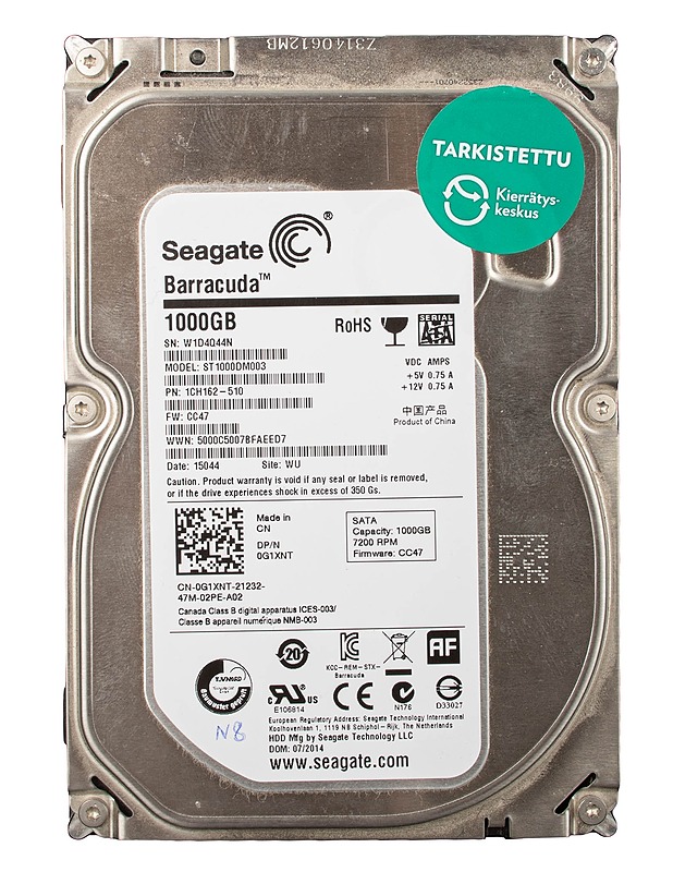 SEAGATE ST1000DM003-1CH162 Barracuda SATA 3.0 3.5" 1000 GB -kiintolevy - Tietokoneet - 10105642630 - 0