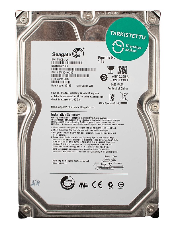 SEAGATE ST1000322CS 1000 GB 100 2.0 - Tietokoneet - 10105642697 - 0