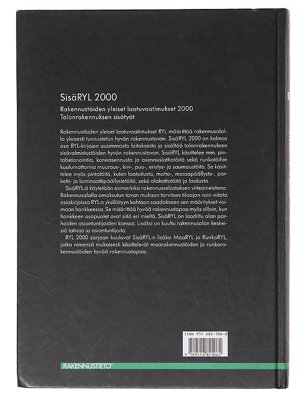 SisäRYL 2000 Rakennustöiden yleiset laatuvaatimukset 2000 : talonrakennuksen sisätyöt - Tietokirjat - 10105642739 - 1