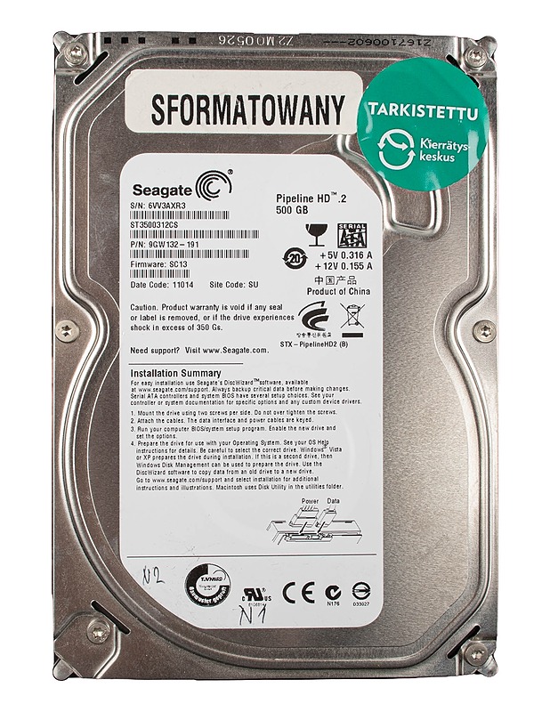 SEAGATE ST3500312CS SATA II 500 GB 3.5" -kiintolevy  - Tietokoneet - 10105642766 - 0