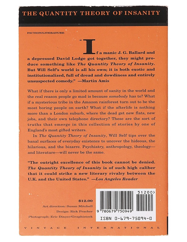 The Quantity Theory of Insanity - Will Self - Romaanit ja novellit - 10105642967 - 1