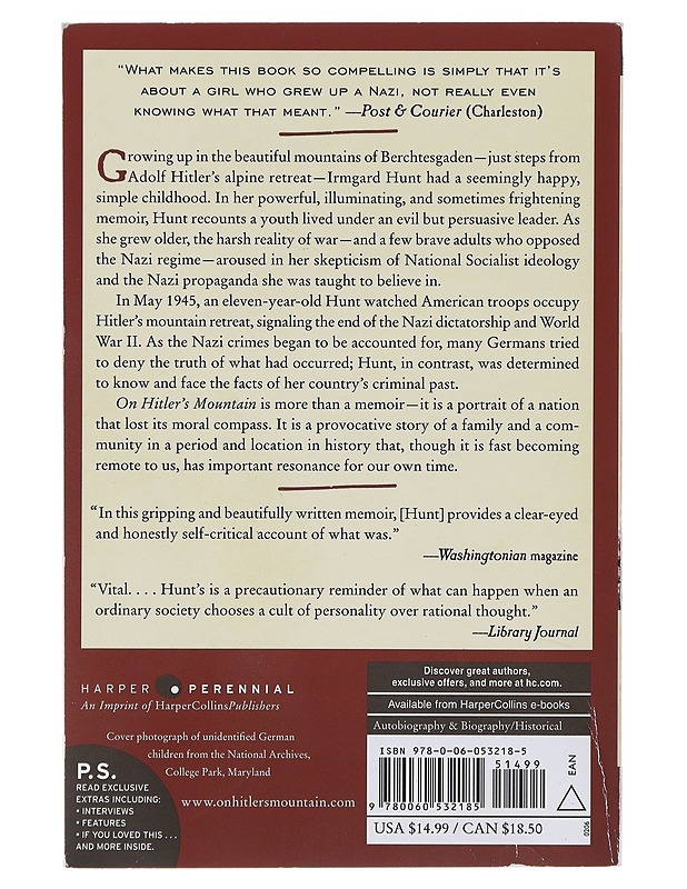 On Hitler's Mountain : Overcoming the Legacy of a Nazi Childhood - Irmgard A. Hunt - Romaanit ja novellit - 10105642974 - 1