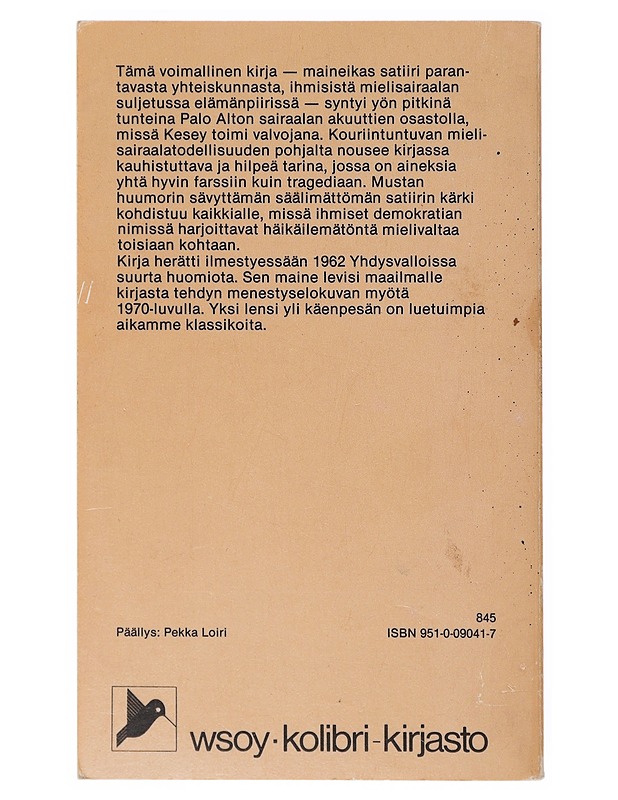 Yksi lensi yli käenpesän - Ken Kesey  - Romaanit ja novellit - 10105643026 - 1