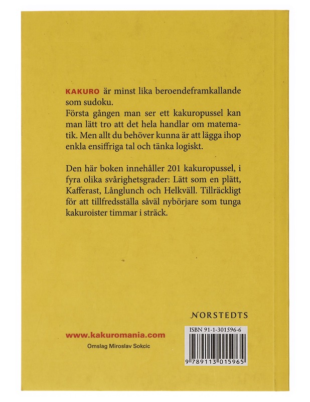 Norstedts Kakuro - Pete Sinden  - Harrastekirjat - 10105643029 - 1