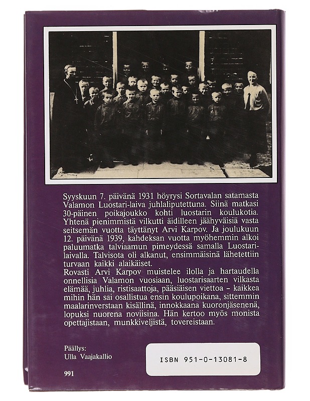 Valamo syvimmällä sydämessäni : lapsuuden muistoja luostarisaarilta 1931-1939 - Karpov, Arvi - Elämäkerrat ja muistelmat - 10105643144 - 1