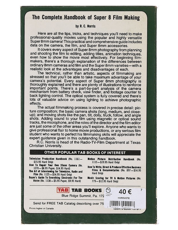 The Complete Handbook of Super 8 Film-Making - R. C. Norris - Tietokirjat ja oppaat - 10105643662 - 1