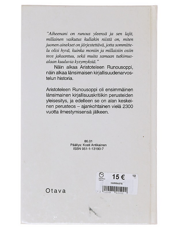 Runousoppi - Aristoteles - Taide- ja kulttuurikirjat - 10105643732 - 1