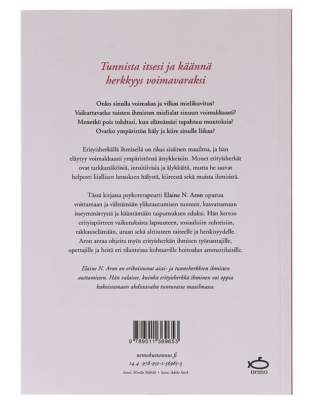 Erityisherkkä ihminen - Aron, Elaine N. - Tietokirjat ja oppaat - 10105643952 - 1