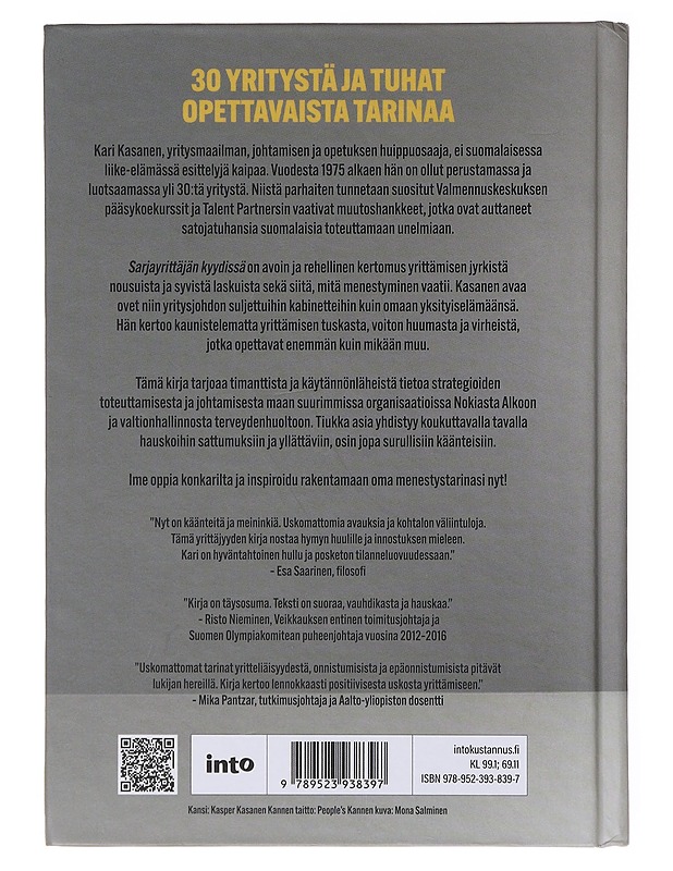 Sarjayrittäjän kyydissä - Kasanen, Kari - Elämäkerrat ja muistelmat - 10105644145 - 1