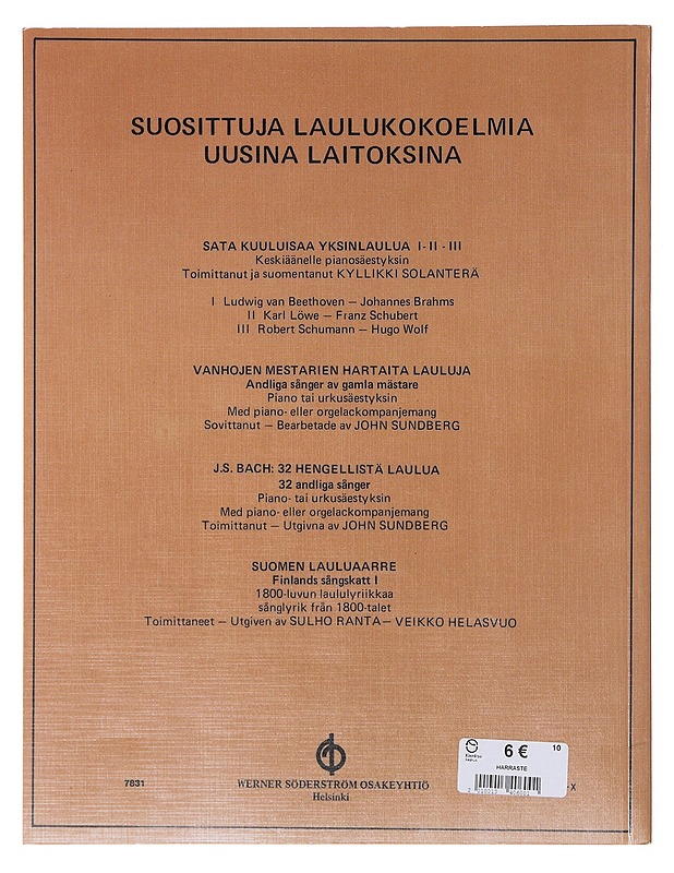 Suomen lauluaarre 1 :  Finlands sångskatt - Sulho Ranta - Musiikki- ja elokuvakirjat - 10105644265 - 1