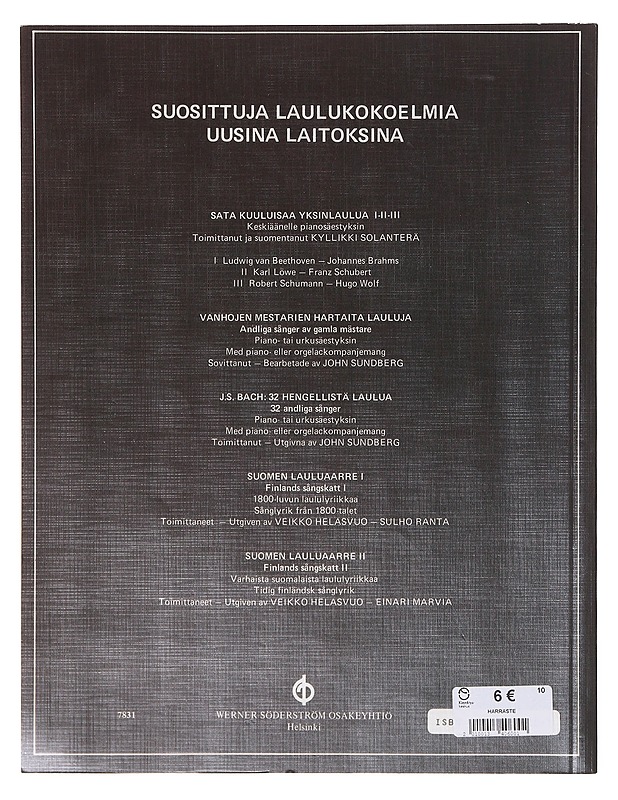 Suomen lauluaarre II : Finlands Sångskatt - Veikko Helasvuo - Musiikki- ja elokuvakirjat - 10105644271 - 1