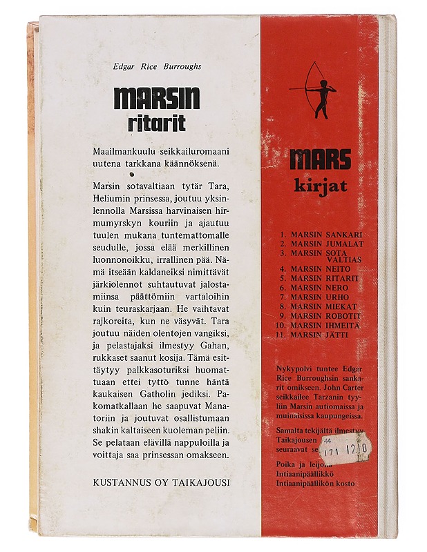 Marsin ritarit - Edgar Rice Burroughs - Fantasia- ja scifi - 10105644460 - 1
