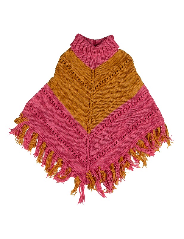 Värikäs poncho hapsuilla - Naisten neuleet - 10105644462 - 1