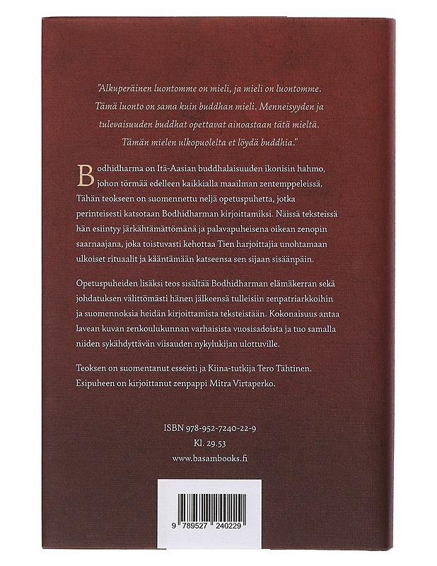 Zenmestari Bodhidharman opetukset - Bodhidharma - Tietokirjat ja oppaat - 10105644479 - 1