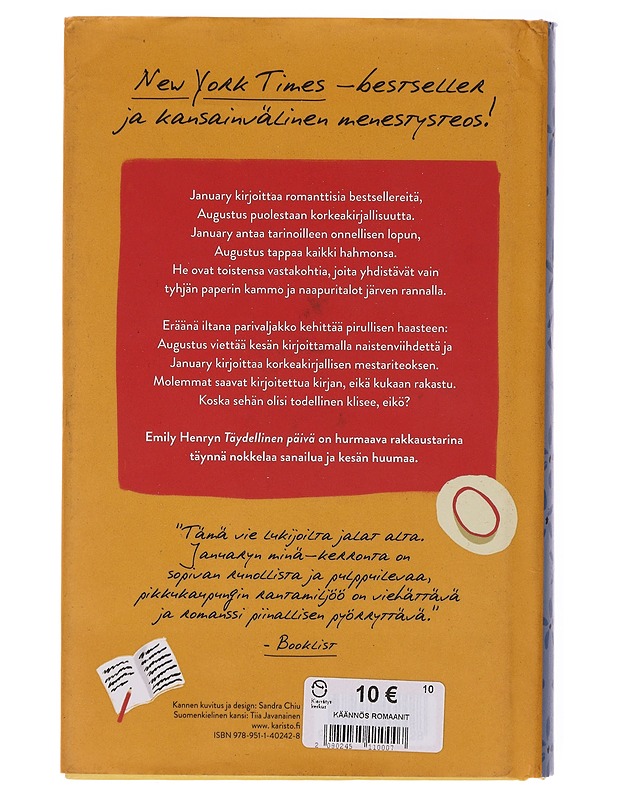 Täydellinen päivä - Henry, Emily - Romaanit ja novellit - 10105644495 - 1