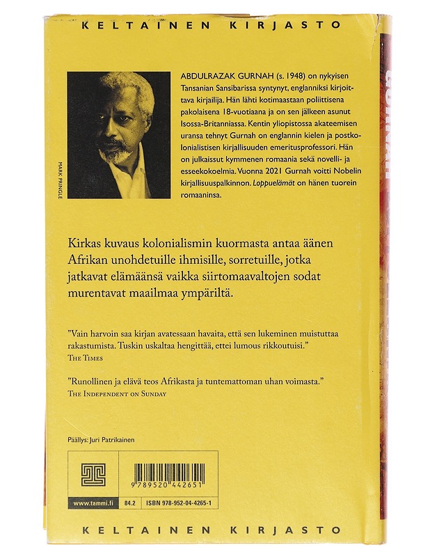 Loppuelämät - Gurnah, Abdulrazak - Romaanit ja novellit - 10105644499 - 1