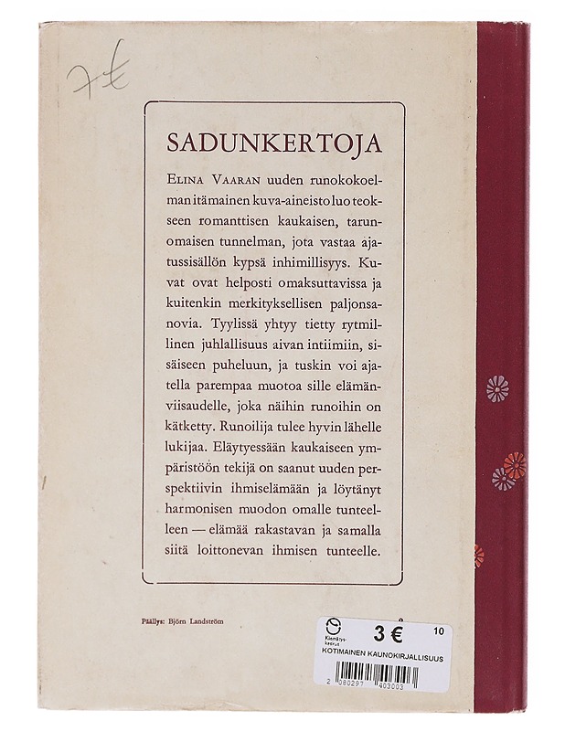 Sadunkertoja - Elina Vaara - Runot ja näytelmät - 10105645024 - 1