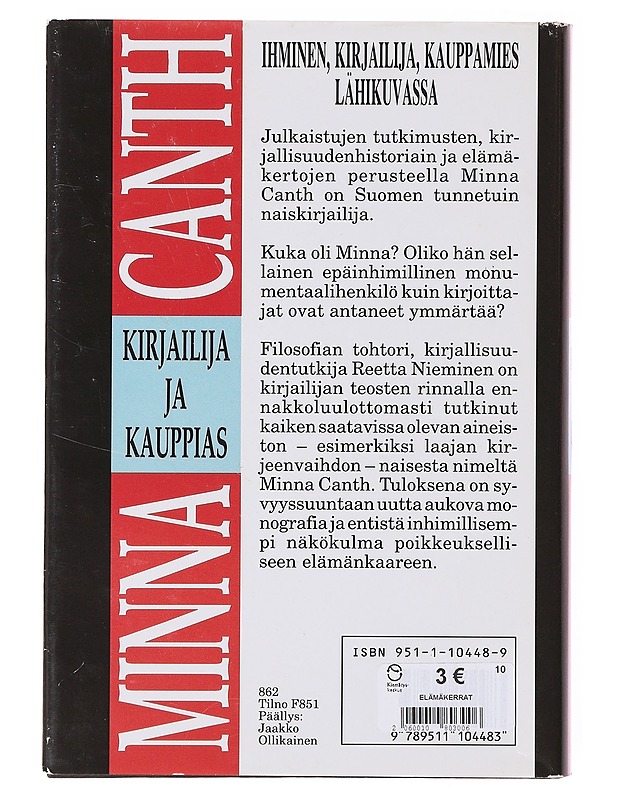 Minna Canth - Reetta Nieminen - Elämäkerrat ja muistelmat - 10105645068 - 1