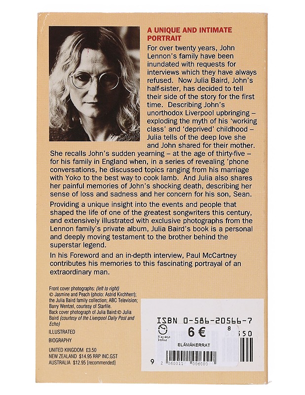 John Lennon, My Brother - Julia Baird ja Geoffrey Giuliano - Elämäkerrat ja muistelmat - 10105645191 - 1