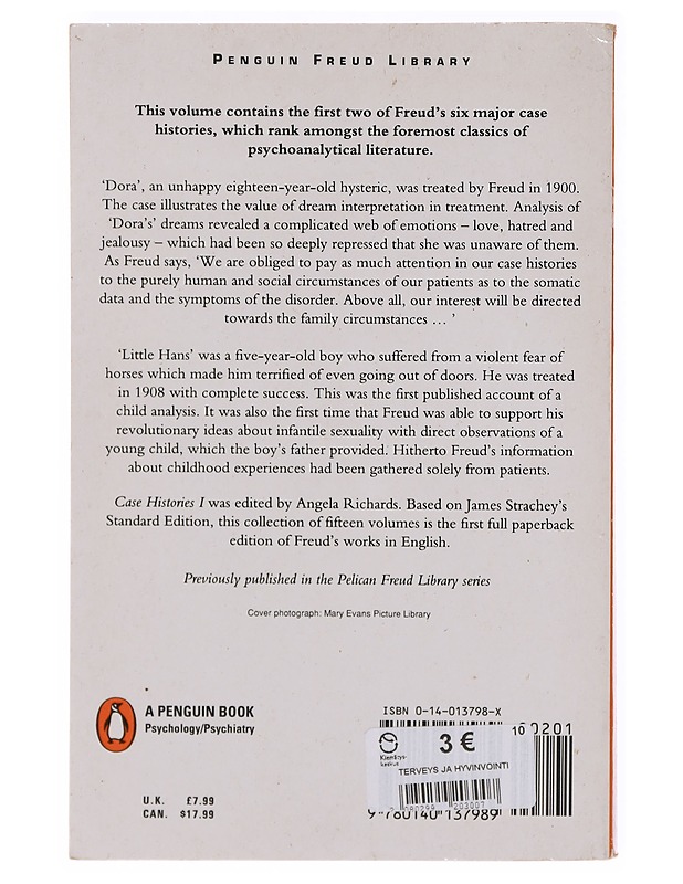 Case histories. 1, 'Dora' and 'Little Hans' - Freud, Sigmund - Romaanit ja novellit - 10105645787 - 1
