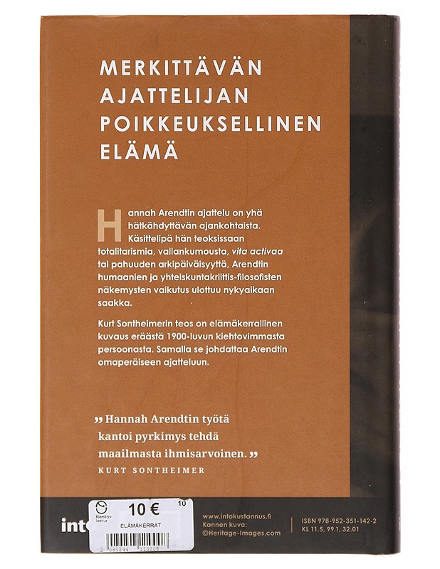 Hannah Arendt : suuren ajattelijan elämä - Sontheimer, Kurt - Elämäkerrat ja muistelmat - 10105645828 - 1