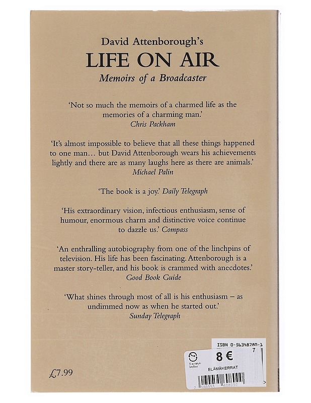 Life on Air: Memoirs of a Broadcaster - David Attenborough - Elämäkerrat ja muistelmat - 10105646076 - 1
