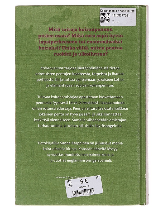 Koiran pennut. Sopivan rodun valinta ja kasvatus - Sanna Karppinen - Tietokirjat ja oppaat - 10105646326 - 1
