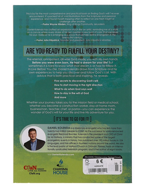 Live Before You Die: Wake Up to God's Will for Your Life -  Daniel Kolenda - Tietokirjat ja oppaat - 10105646540 - 1