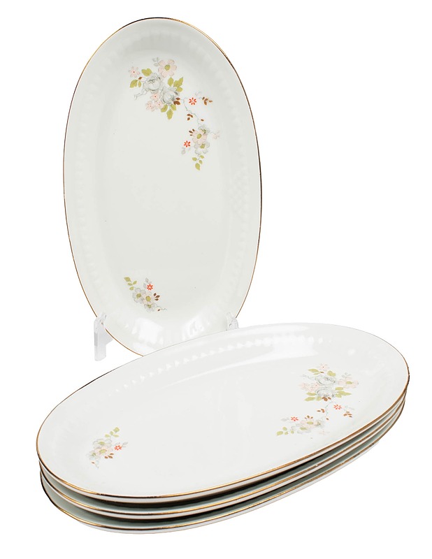 COLDITZ PORCELAIN soikea lautanen, 4 kpl - Lautaset ja kulhot - 10105647156 - 0