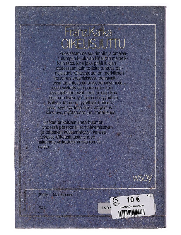 Oikeusjuttu - Kafka, Franz - Romaanit ja novellit - 10105647272 - 1