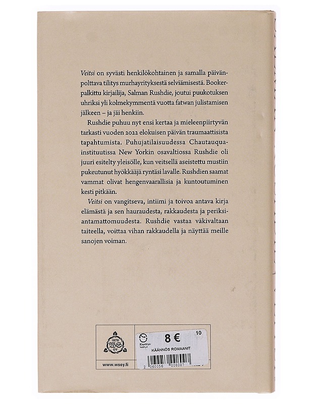 Veitsi - Rushdie, Salman - Elämäkerrat ja muistelmat - 10105647375 - 1