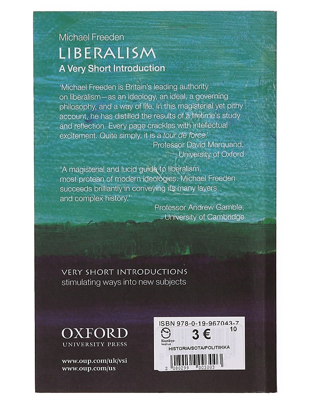 Liberalism: A Very Short Introduction - Freeden, Michael - Tietokirjat ja oppaat - 10105647462 - 1