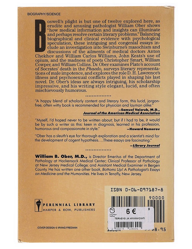Boswell's clap and other essays : medical analyses of literary men's afflictions - Ober, William B. - Elämäkerrat ja muistelmat - 10105647550 - 1