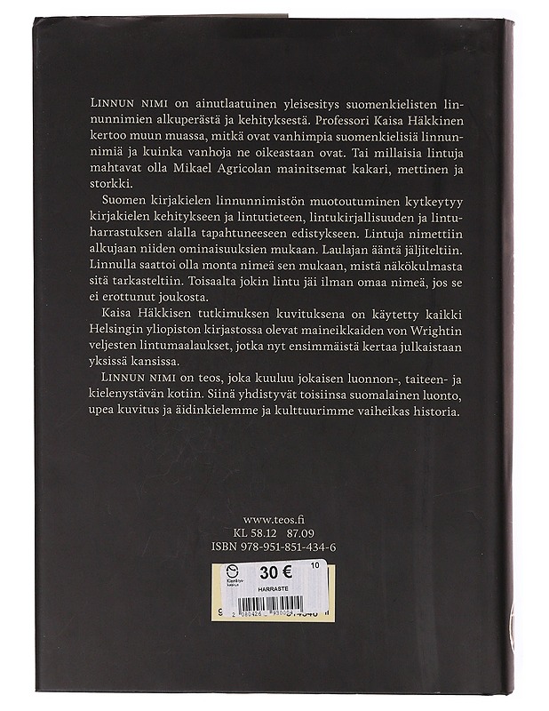 Linnun nimi - Häkkinen, Kaisa - Tietokirjat - 10105647585 - 1