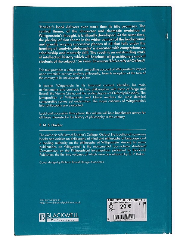 Wittgenstein's place in twentieth-century analytic philosophy - P. M. S. Hacker - Harrastekirjat - 10105647653 - 1