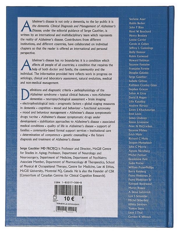 Clinical Diagnosis and Management of Alzheimer's disease - Serge Gauthier - Tietokirjat ja oppaat - 10105647646 - 1